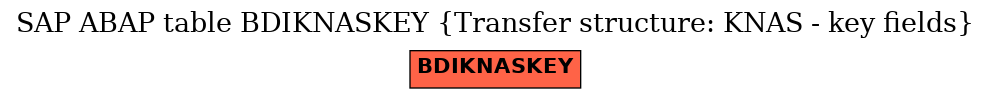 E-R Diagram for table BDIKNASKEY (Transfer structure: KNAS - key fields)