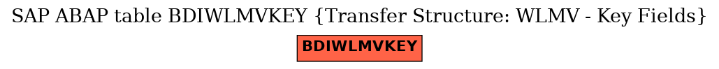 E-R Diagram for table BDIWLMVKEY (Transfer Structure: WLMV - Key Fields)