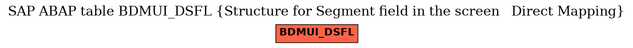 E-R Diagram for table BDMUI_DSFL (Structure for Segment field in the screen   Direct Mapping)