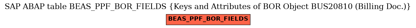 E-R Diagram for table BEAS_PPF_BOR_FIELDS (Keys and Attributes of BOR Object BUS20810 (Billing Doc.))