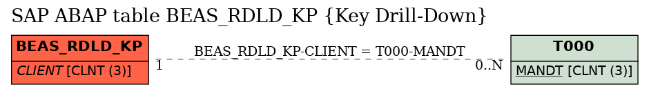 E-R Diagram for table BEAS_RDLD_KP (Key Drill-Down)