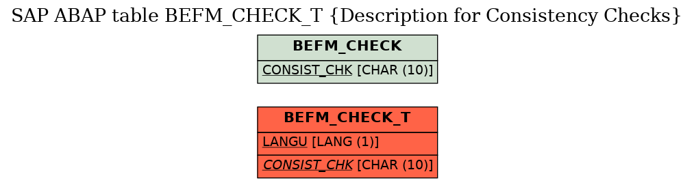 E-R Diagram for table BEFM_CHECK_T (Description for Consistency Checks)