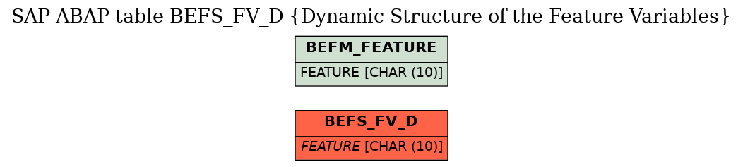 E-R Diagram for table BEFS_FV_D (Dynamic Structure of the Feature Variables)