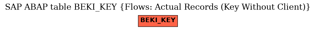 E-R Diagram for table BEKI_KEY (Flows: Actual Records (Key Without Client))