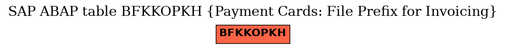 E-R Diagram for table BFKKOPKH (Payment Cards: File Prefix for Invoicing)