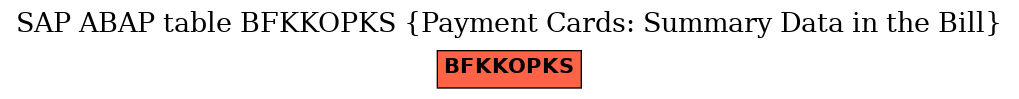 E-R Diagram for table BFKKOPKS (Payment Cards: Summary Data in the Bill)