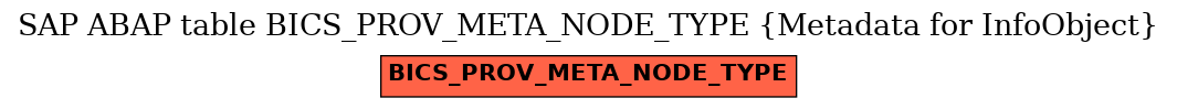 E-R Diagram for table BICS_PROV_META_NODE_TYPE (Metadata for InfoObject)