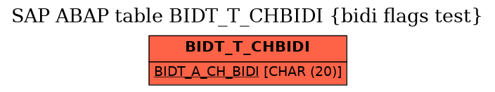 E-R Diagram for table BIDT_T_CHBIDI (bidi flags test)