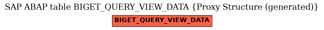 E-R Diagram for table BIGET_QUERY_VIEW_DATA (Proxy Structure (generated))
