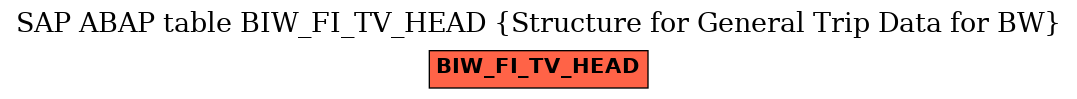 E-R Diagram for table BIW_FI_TV_HEAD (Structure for General Trip Data for BW)