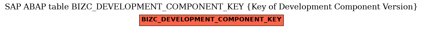 E-R Diagram for table BIZC_DEVELOPMENT_COMPONENT_KEY (Key of Development Component Version)