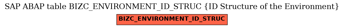 E-R Diagram for table BIZC_ENVIRONMENT_ID_STRUC (ID Structure of the Environment)