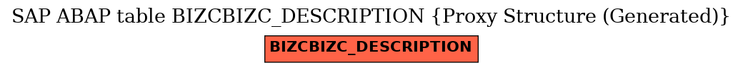 E-R Diagram for table BIZCBIZC_DESCRIPTION (Proxy Structure (Generated))