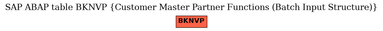 E-R Diagram for table BKNVP (Customer Master Partner Functions (Batch Input Structure))