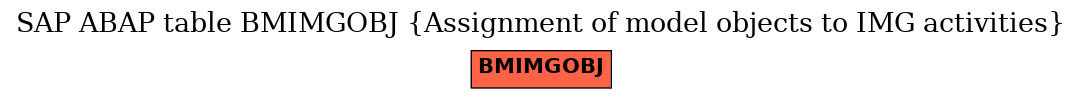 E-R Diagram for table BMIMGOBJ (Assignment of model objects to IMG activities)