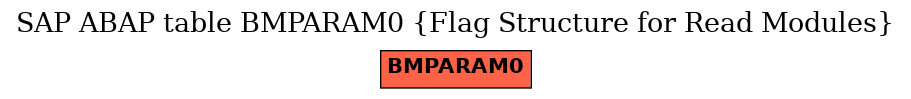 E-R Diagram for table BMPARAM0 (Flag Structure for Read Modules)