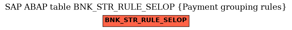 E-R Diagram for table BNK_STR_RULE_SELOP (Payment grouping rules)