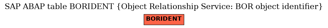 E-R Diagram for table BORIDENT (Object Relationship Service: BOR object identifier)