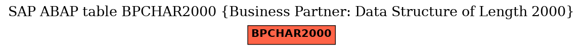 E-R Diagram for table BPCHAR2000 (Business Partner: Data Structure of Length 2000)