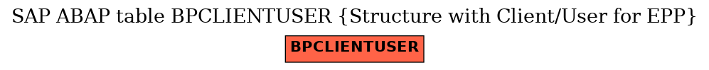 E-R Diagram for table BPCLIENTUSER (Structure with Client/User for EPP)