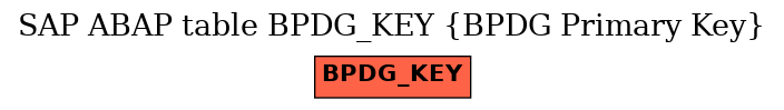 E-R Diagram for table BPDG_KEY (BPDG Primary Key)