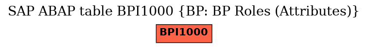 E-R Diagram for table BPI1000 (BP: BP Roles (Attributes))