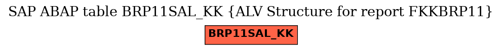 E-R Diagram for table BRP11SAL_KK (ALV Structure for report FKKBRP11)