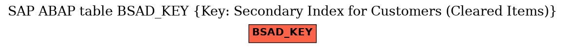 E-R Diagram for table BSAD_KEY (Key: Secondary Index for Customers (Cleared Items))