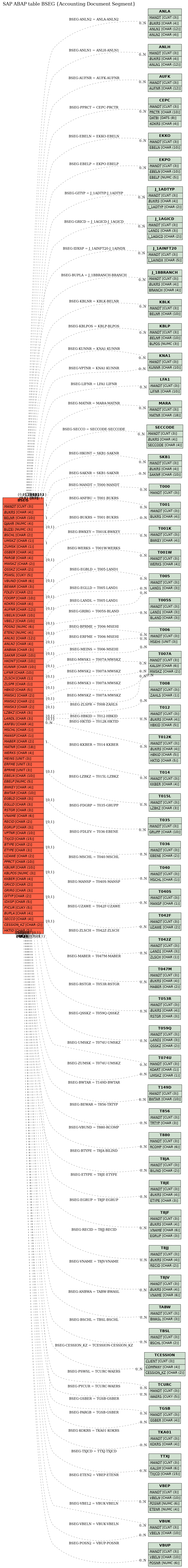 E-R Diagram for table BSEG (Accounting Document Segment)