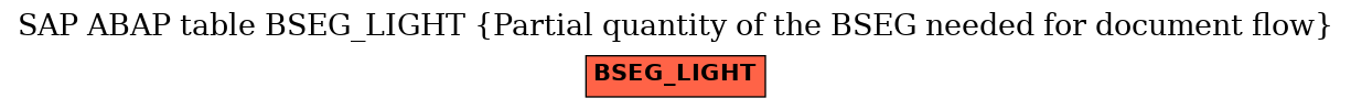 E-R Diagram for table BSEG_LIGHT (Partial quantity of the BSEG needed for document flow)