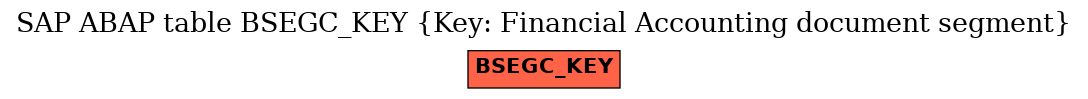E-R Diagram for table BSEGC_KEY (Key: Financial Accounting document segment)