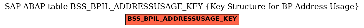 E-R Diagram for table BSS_BPIL_ADDRESSUSAGE_KEY (Key Structure for BP Address Usage)