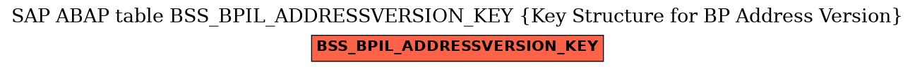 E-R Diagram for table BSS_BPIL_ADDRESSVERSION_KEY (Key Structure for BP Address Version)