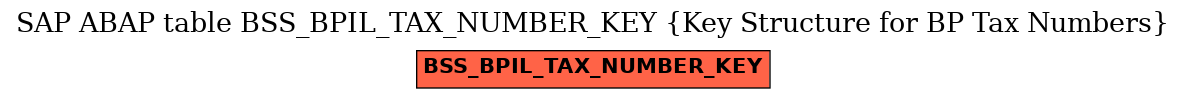 E-R Diagram for table BSS_BPIL_TAX_NUMBER_KEY (Key Structure for BP Tax Numbers)