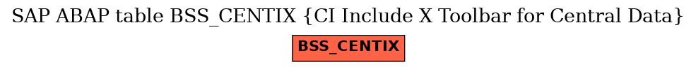 E-R Diagram for table BSS_CENTIX (CI Include X Toolbar for Central Data)