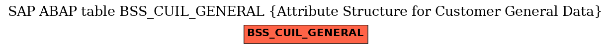 E-R Diagram for table BSS_CUIL_GENERAL (Attribute Structure for Customer General Data)