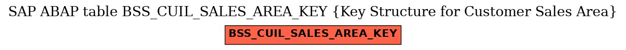 E-R Diagram for table BSS_CUIL_SALES_AREA_KEY (Key Structure for Customer Sales Area)