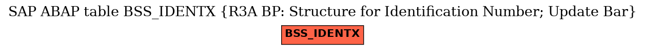 E-R Diagram for table BSS_IDENTX (R3A BP: Structure for Identification Number; Update Bar)