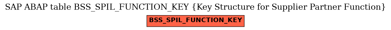 E-R Diagram for table BSS_SPIL_FUNCTION_KEY (Key Structure for Supplier Partner Function)