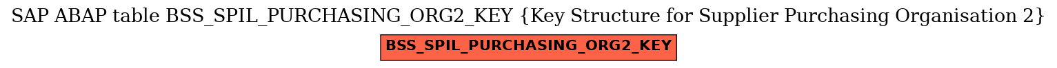 E-R Diagram for table BSS_SPIL_PURCHASING_ORG2_KEY (Key Structure for Supplier Purchasing Organisation 2)