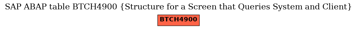 E-R Diagram for table BTCH4900 (Structure for a Screen that Queries System and Client)