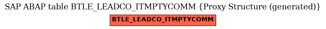 E-R Diagram for table BTLE_LEADCO_ITMPTYCOMM (Proxy Structure (generated))