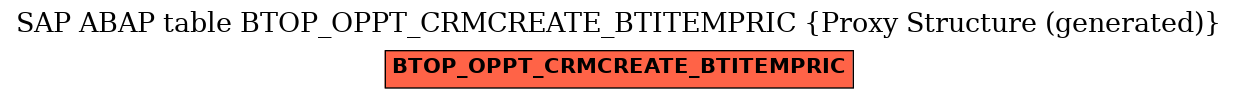 E-R Diagram for table BTOP_OPPT_CRMCREATE_BTITEMPRIC (Proxy Structure (generated))