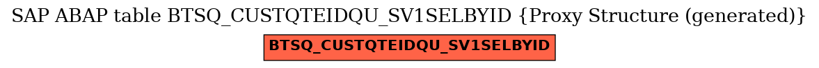E-R Diagram for table BTSQ_CUSTQTEIDQU_SV1SELBYID (Proxy Structure (generated))