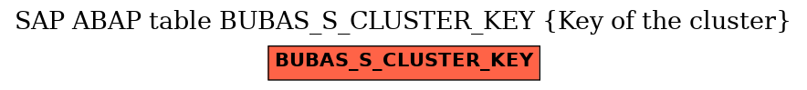 E-R Diagram for table BUBAS_S_CLUSTER_KEY (Key of the cluster)