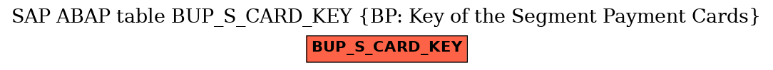 E-R Diagram for table BUP_S_CARD_KEY (BP: Key of the Segment Payment Cards)