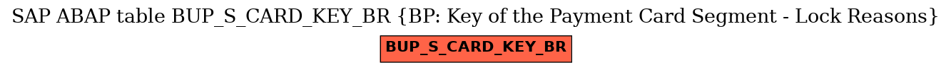 E-R Diagram for table BUP_S_CARD_KEY_BR (BP: Key of the Payment Card Segment - Lock Reasons)