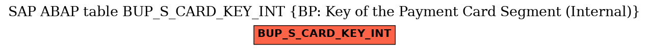 E-R Diagram for table BUP_S_CARD_KEY_INT (BP: Key of the Payment Card Segment (Internal))