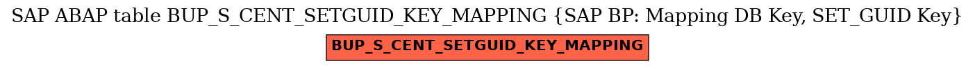 E-R Diagram for table BUP_S_CENT_SETGUID_KEY_MAPPING (SAP BP: Mapping DB Key, SET_GUID Key)