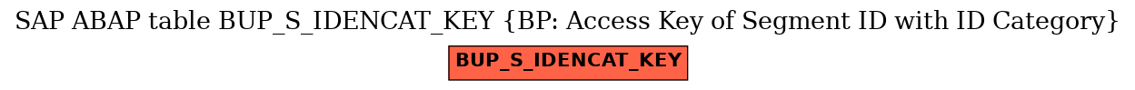 E-R Diagram for table BUP_S_IDENCAT_KEY (BP: Access Key of Segment ID with ID Category)